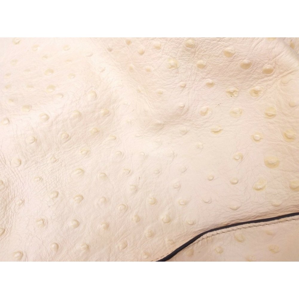 G.I.L.I. QVC Cream Ostrich Leather XL Hobo Bag - Picture 10 of 10
